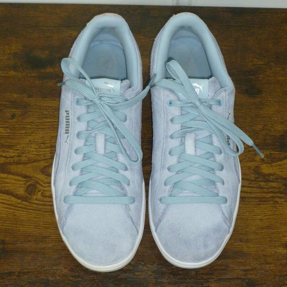 Puma Vikky v2 Suede Sneakers in Light Blue Suede - Picture 4 of 14